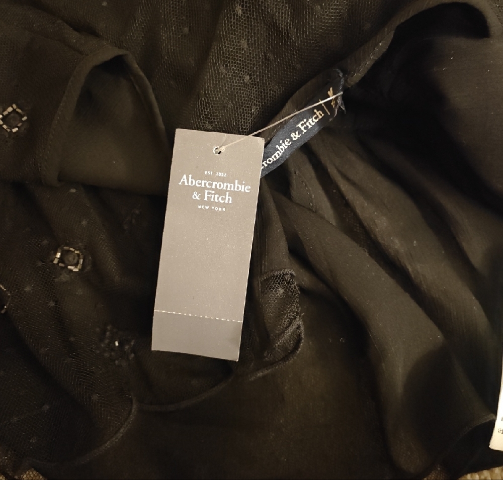 Abercrombie & Fitch Black Lace Tie-Front Sheer Peplum Top - Picture 6 of 6